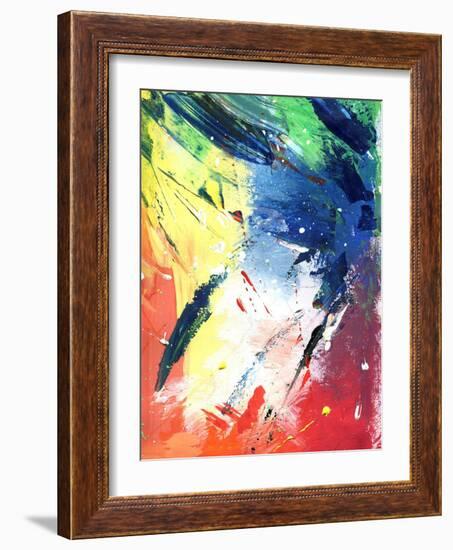 Abstract Painting With Expressive Brush Strokes-run4it-Framed Art Print