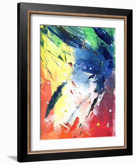 Abstract Painting With Expressive Brush Strokes-run4it-Framed Art Print