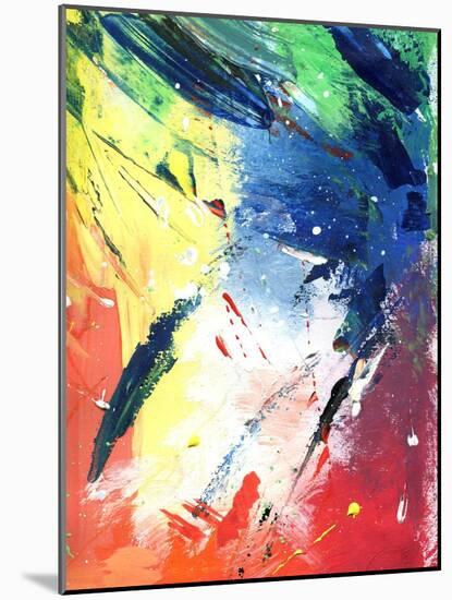 Abstract Painting With Expressive Brush Strokes-run4it-Mounted Art Print