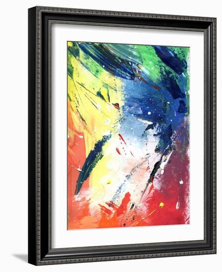 Abstract Painting With Expressive Brush Strokes-run4it-Framed Art Print