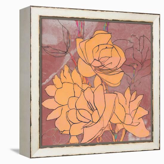 Abstract Pale Roses-Elena Ray-Framed Stretched Canvas