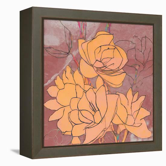 Abstract Pale Roses-Elena Ray-Framed Stretched Canvas