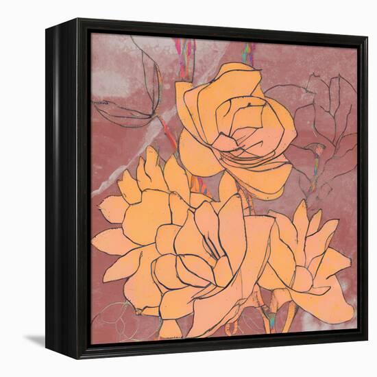 Abstract Pale Roses-Elena Ray-Framed Stretched Canvas