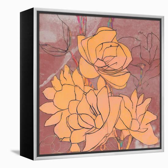 Abstract Pale Roses-Elena Ray-Framed Stretched Canvas