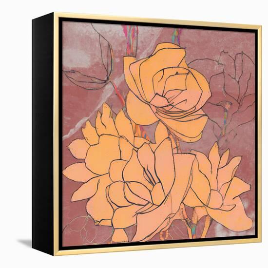 Abstract Pale Roses-Elena Ray-Framed Stretched Canvas