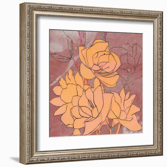 Abstract Pale Roses-Elena Ray-Framed Art Print