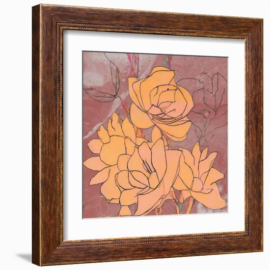 Abstract Pale Roses-Elena Ray-Framed Art Print