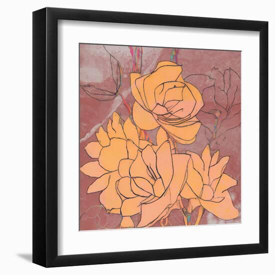 Abstract Pale Roses-Elena Ray-Framed Art Print