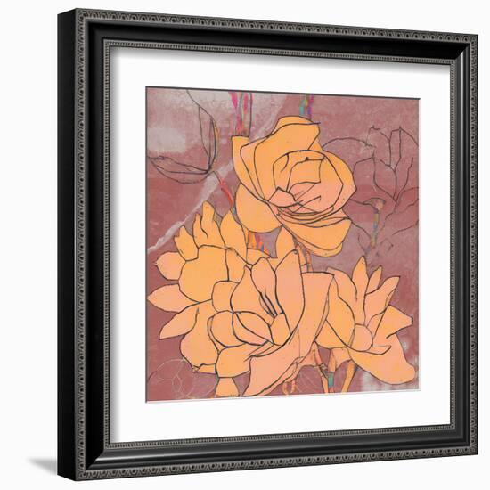 Abstract Pale Roses-Elena Ray-Framed Art Print