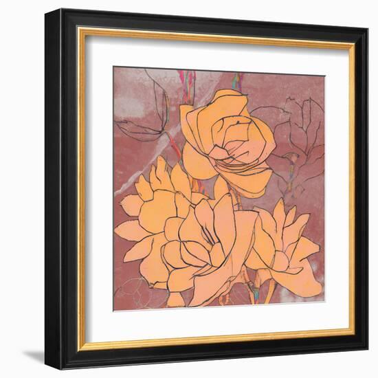 Abstract Pale Roses-Elena Ray-Framed Art Print