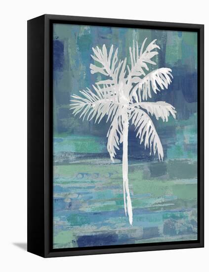 Abstract Palm Blue I-Kristen Drew-Framed Stretched Canvas