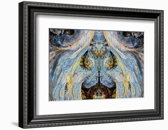 Abstract pattern in driftwood, Bandon Beach, Oregon-Adam Jones-Framed Photographic Print