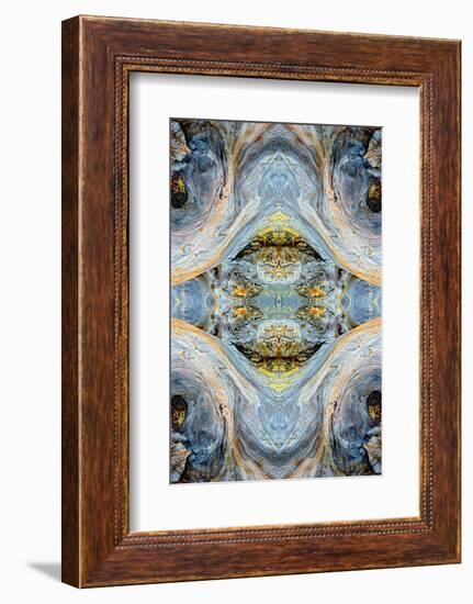 Abstract pattern in driftwood, Bandon Beach, Oregon-Adam Jones-Framed Photographic Print