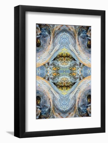 Abstract pattern in driftwood, Bandon Beach, Oregon-Adam Jones-Framed Photographic Print