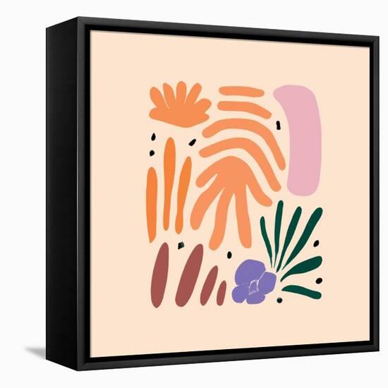 Abstract Pattern Organic Shapes. Modern Matisse Inspired Doodle Elements, Hand Drawn Scribble Set,-Amr Morsi-Framed Premier Image Canvas
