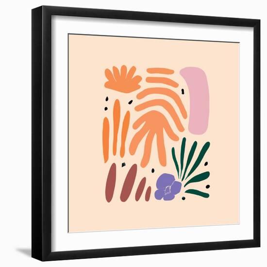 Abstract Pattern Organic Shapes. Modern Matisse Inspired Doodle Elements, Hand Drawn Scribble Set,-Amr Morsi-Framed Photographic Print