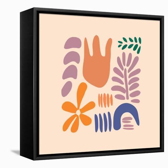 Abstract Pattern Organic Shapes. Modern Matisse Inspired Doodle Elements, Hand Drawn Scribble Set,-Amr Morsi-Framed Premier Image Canvas