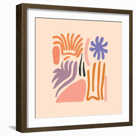 Abstract Pattern Organic Shapes. Modern Matisse Inspired Doodle Elements, Hand Drawn Scribble Set,-Amr Morsi-Framed Photographic Print