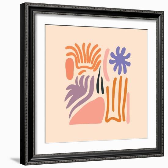 Abstract Pattern Organic Shapes. Modern Matisse Inspired Doodle Elements, Hand Drawn Scribble Set,-Amr Morsi-Framed Photographic Print