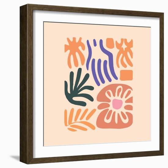 Abstract Pattern Organic Shapes. Modern Matisse Inspired Doodle Elements, Hand Drawn Scribble Set,-Amr Morsi-Framed Photographic Print