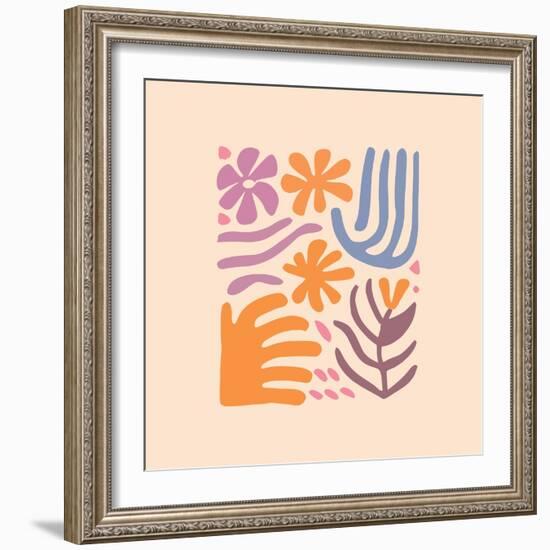 Abstract Pattern Organic Shapes. Modern Matisse Inspired Doodle Elements, Hand Drawn Scribble Set,-Amr Morsi-Framed Photographic Print