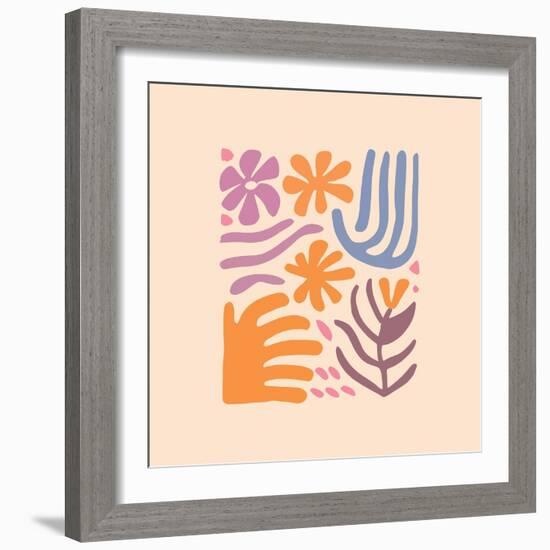 Abstract Pattern Organic Shapes. Modern Matisse Inspired Doodle Elements, Hand Drawn Scribble Set,-Amr Morsi-Framed Photographic Print