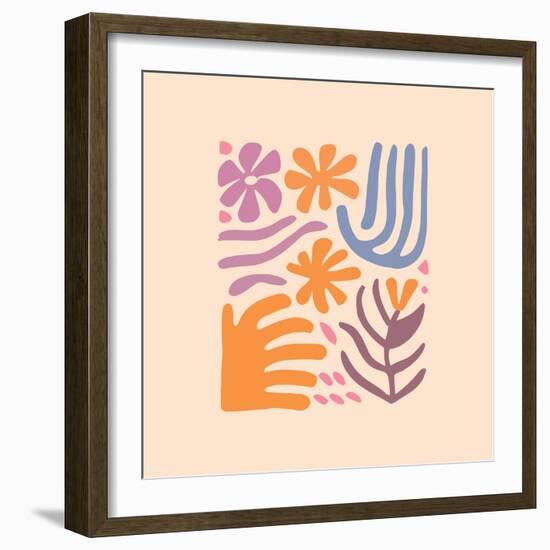 Abstract Pattern Organic Shapes. Modern Matisse Inspired Doodle Elements, Hand Drawn Scribble Set,-Amr Morsi-Framed Photographic Print