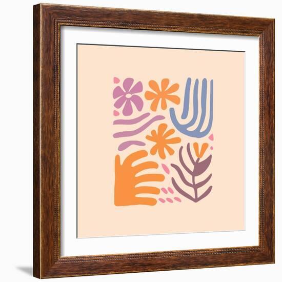 Abstract Pattern Organic Shapes. Modern Matisse Inspired Doodle Elements, Hand Drawn Scribble Set,-Amr Morsi-Framed Photographic Print