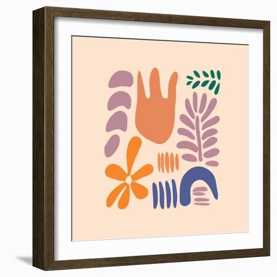 Abstract Pattern Organic Shapes. Modern Matisse Inspired Doodle Elements, Hand Drawn Scribble Set,-Amr Morsi-Framed Photographic Print