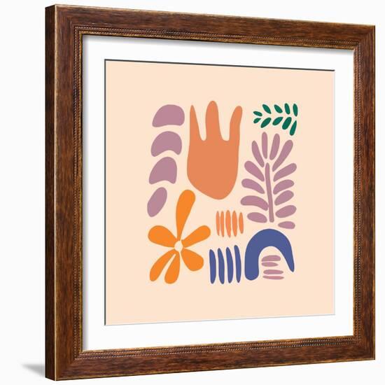 Abstract Pattern Organic Shapes. Modern Matisse Inspired Doodle Elements, Hand Drawn Scribble Set,-Amr Morsi-Framed Photographic Print