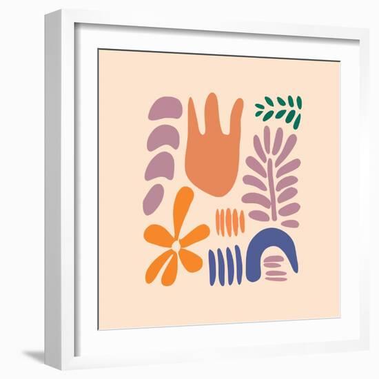 Abstract Pattern Organic Shapes. Modern Matisse Inspired Doodle Elements, Hand Drawn Scribble Set,-Amr Morsi-Framed Photographic Print