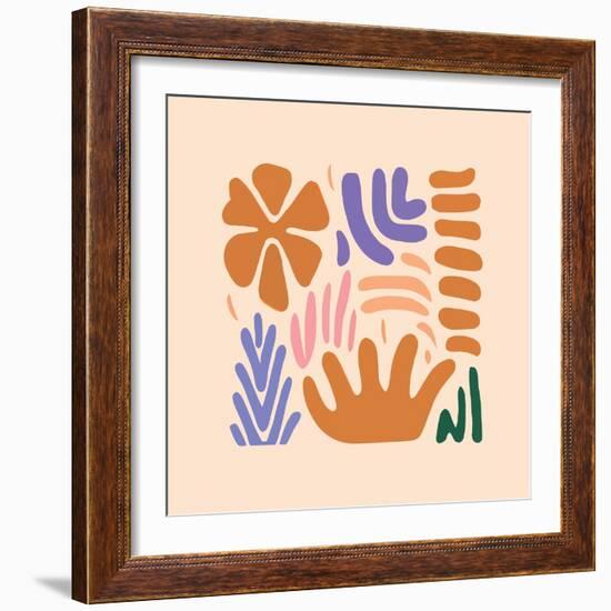 Abstract Pattern Organic Shapes. Modern Matisse Inspired Doodle Elements, Hand Drawn Scribble Set,-Amr Morsi-Framed Photographic Print