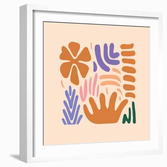 Abstract Pattern Organic Shapes. Modern Matisse Inspired Doodle Elements, Hand Drawn Scribble Set,-Amr Morsi-Framed Photographic Print