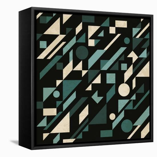 Abstract Pattern with Geometric Shapes-Magnia-Framed Stretched Canvas