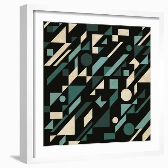 Abstract Pattern with Geometric Shapes-Magnia-Framed Art Print