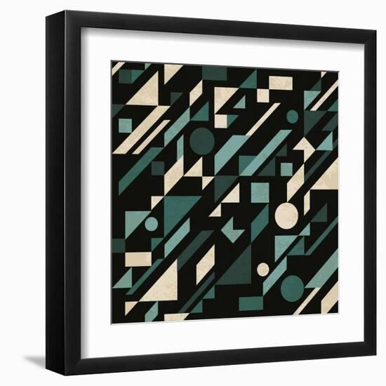 Abstract Pattern with Geometric Shapes-Magnia-Framed Art Print