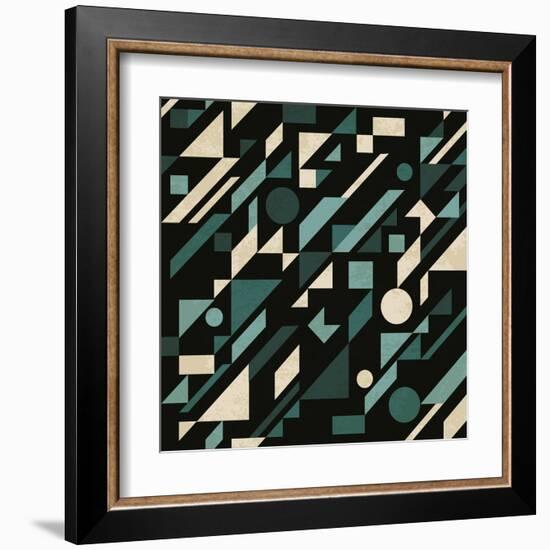 Abstract Pattern with Geometric Shapes-Magnia-Framed Art Print