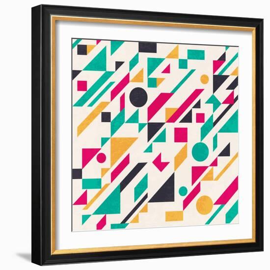 Abstract Pattern with Geometric Shapes-Magnia-Framed Art Print