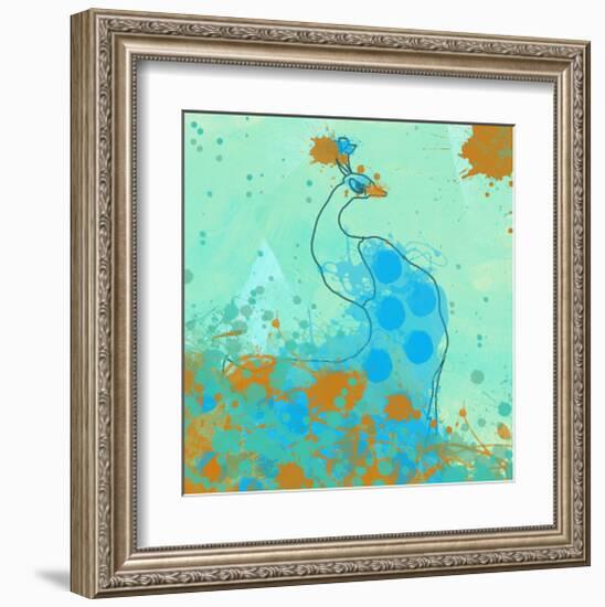 Abstract Peacock II-Irena Orlov-Framed Art Print