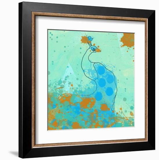 Abstract Peacock II-Irena Orlov-Framed Art Print