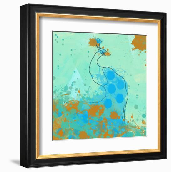 Abstract Peacock II-Irena Orlov-Framed Art Print