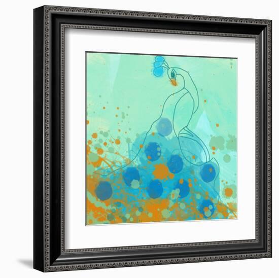 Abstract Peacock-Irena Orlov-Framed Art Print