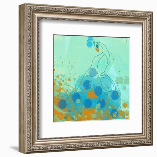 Abstract Peacock-Irena Orlov-Framed Art Print