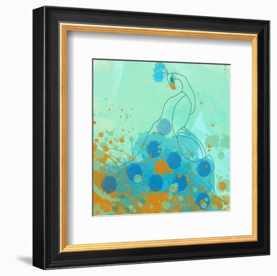 Abstract Peacock-Irena Orlov-Framed Art Print