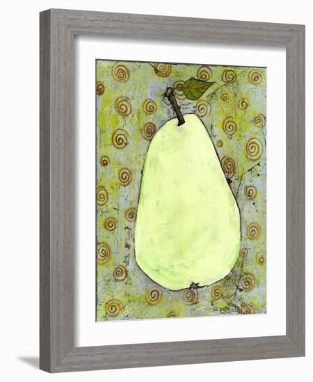 Abstract Pear With Swirls-Blenda Tyvoll-Framed Art Print