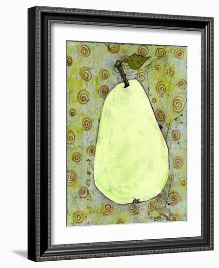 Abstract Pear With Swirls-Blenda Tyvoll-Framed Art Print