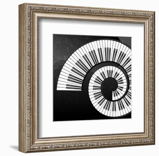 Abstract Piano Keys Spiral-null-Framed Art Print