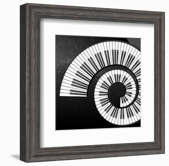 Abstract Piano Keys Spiral-null-Framed Art Print