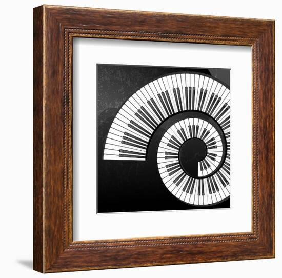 Abstract Piano Keys Spiral--Framed Art Print