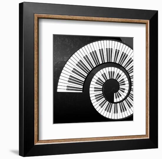 Abstract Piano Keys Spiral-null-Framed Art Print